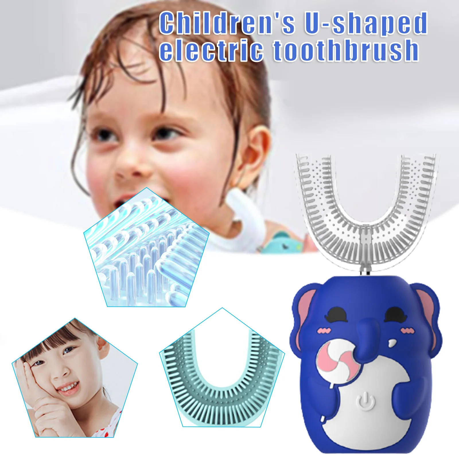 Hot Sale Children Electric Toothbrush Automatic 360 Degrees Silicon U-Shaped Design Toothbrush Cute Cartoon Style For Toddlers
Hot Sale Children Electric Toothbrush Automatic 360 Degrees Silicon U-Shaped Design Toothbrush Cute Cartoon Style For Toddlers