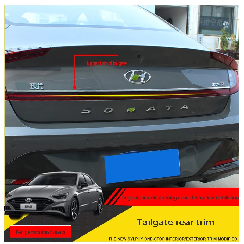 For Hyundai Sonata 10Th 2020Stainless Steel Tail Door Trunk Decoration Sequins Rear Bumper Decorative Strip Styling Accessories
For Hyundai Sonata 10Th 2020Stainless Steel Tail Door Trunk Decoration Sequins Rear Bumper Decorative Strip Styling Accessories