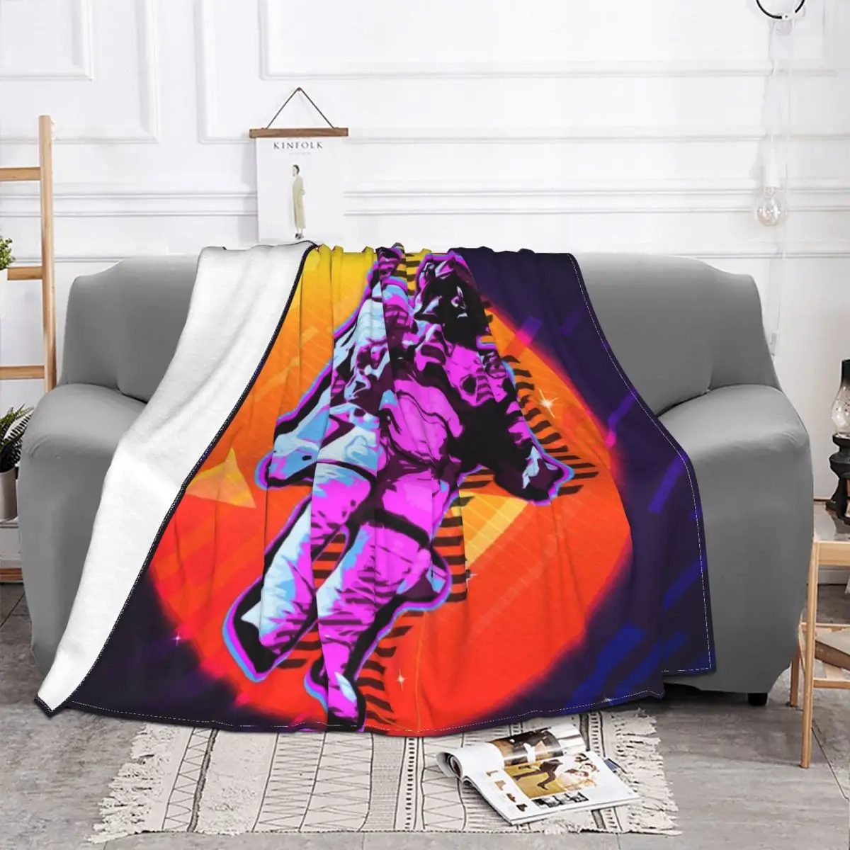 

Астронавт, искусственный текстиль, красочное многофункциональное ультрамягкое покрывало для кровати, кушетки, покрывала