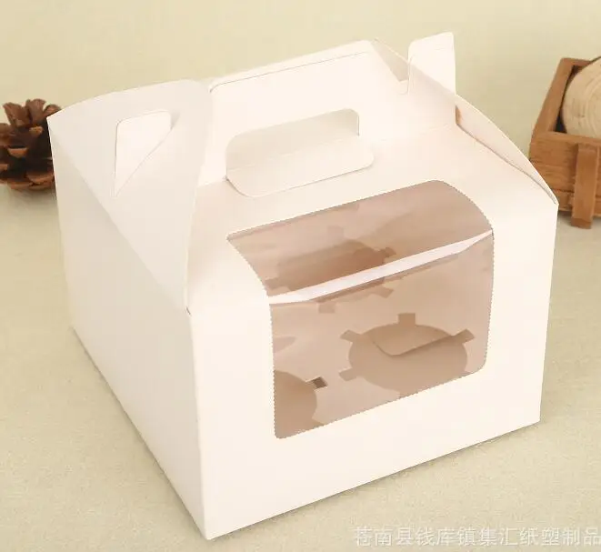 wholesale Paper Cupcake Box With Window 4 Holes Cake Muffin Packing Boxes Wedding Birthday Pastry Gift Holder handle
wholesale Paper Cupcake Box With Window 4 Holes Cake Muffin Packing Boxes Wedding Birthday Pastry Gift Holder handle