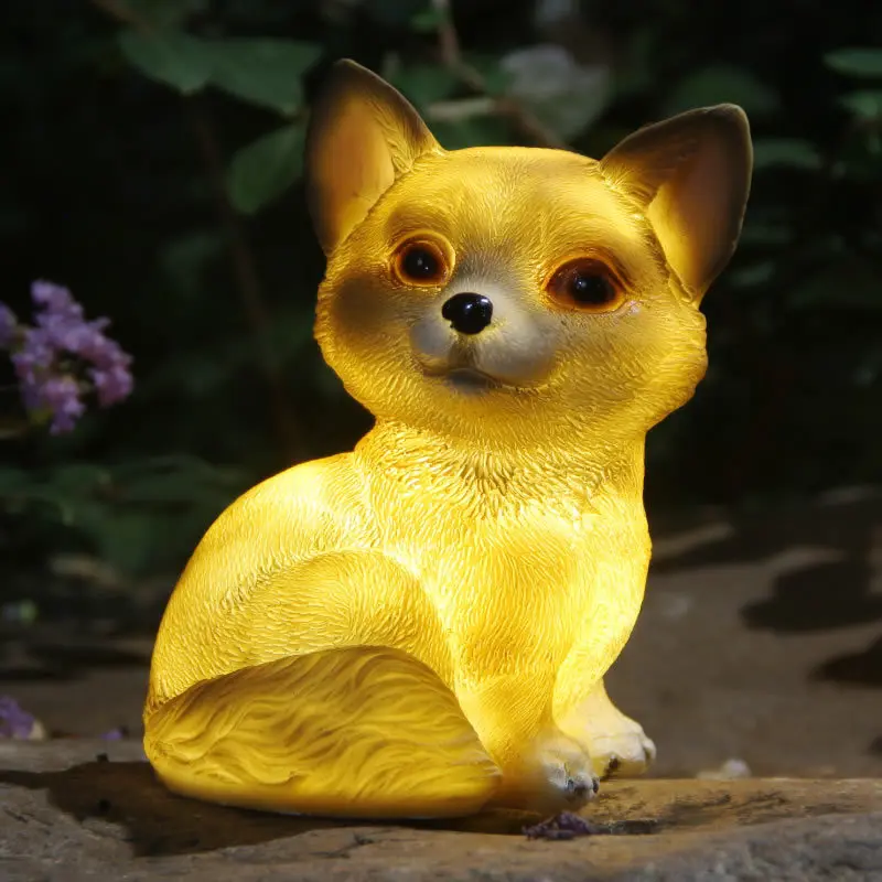 

LED Solar Garden Light Animal Solar-Powered Lawn Lamp Fox Dog Snail Rabbit Owl Figurine Solar Lamp Decoration Home Outdoor Yard