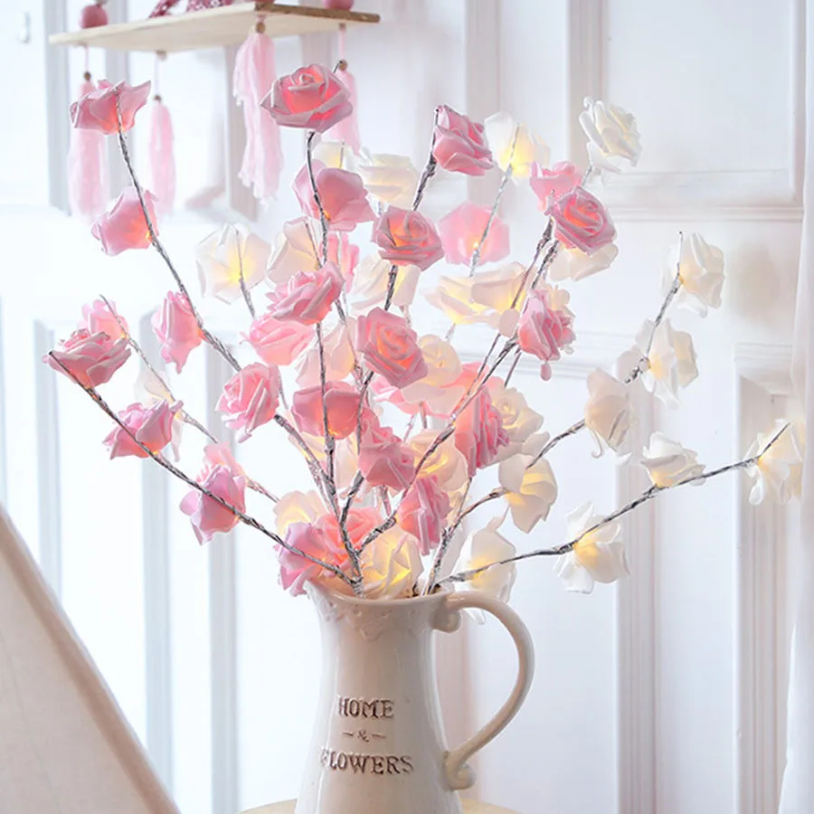 73CM Artificial Rose Flowers Fairy String Light Floral Willow Branch Light Christmas Garland For Home Romantic Decoration
73CM Artificial Rose Flowers Fairy String Light Floral Willow Branch Light Christmas Garland For Home Romantic Decoration