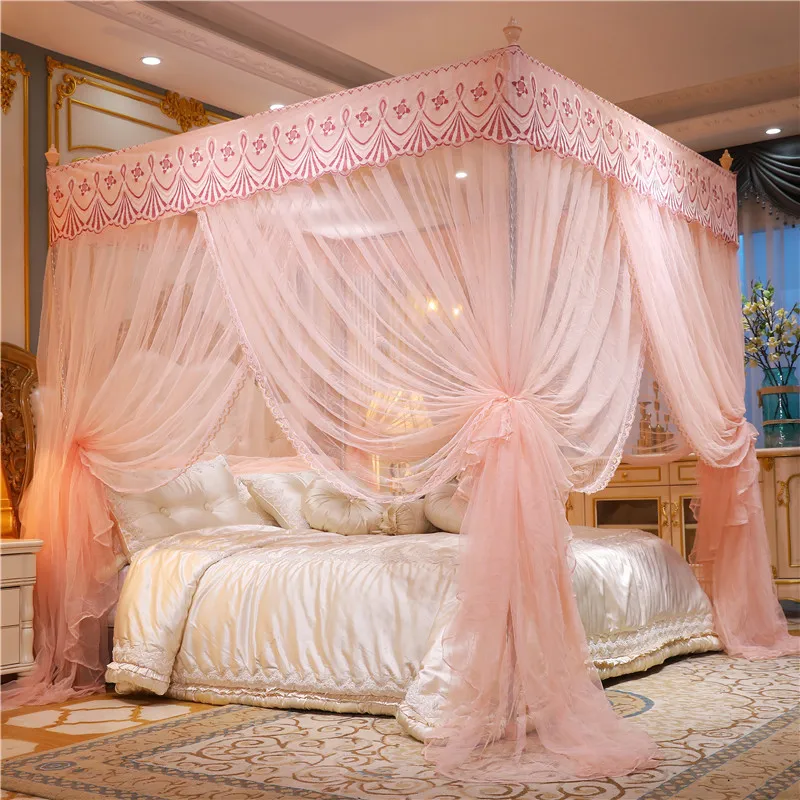3 Side Openings Post Luxury Princess Palace-Style Bed Curtain Canopy Netting Mosquito No Bracket Summer Home Supplies
3 Side Openings Post Luxury Princess Palace-Style Bed Curtain Canopy Netting Mosquito No Bracket Summer Home Supplies