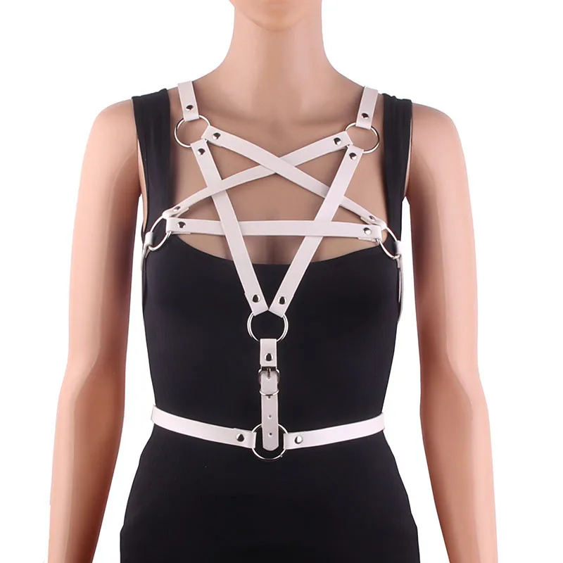 Leather Chest Strap Five-star Ring Adjustable Strap Waist Belt Unisex Luxury Corset Belt Men Woman Solid Color Punk Rock
Leather Chest Strap Five-star Ring Adjustable Strap Waist Belt Unisex Luxury Corset Belt Men Woman Solid Color Punk Rock