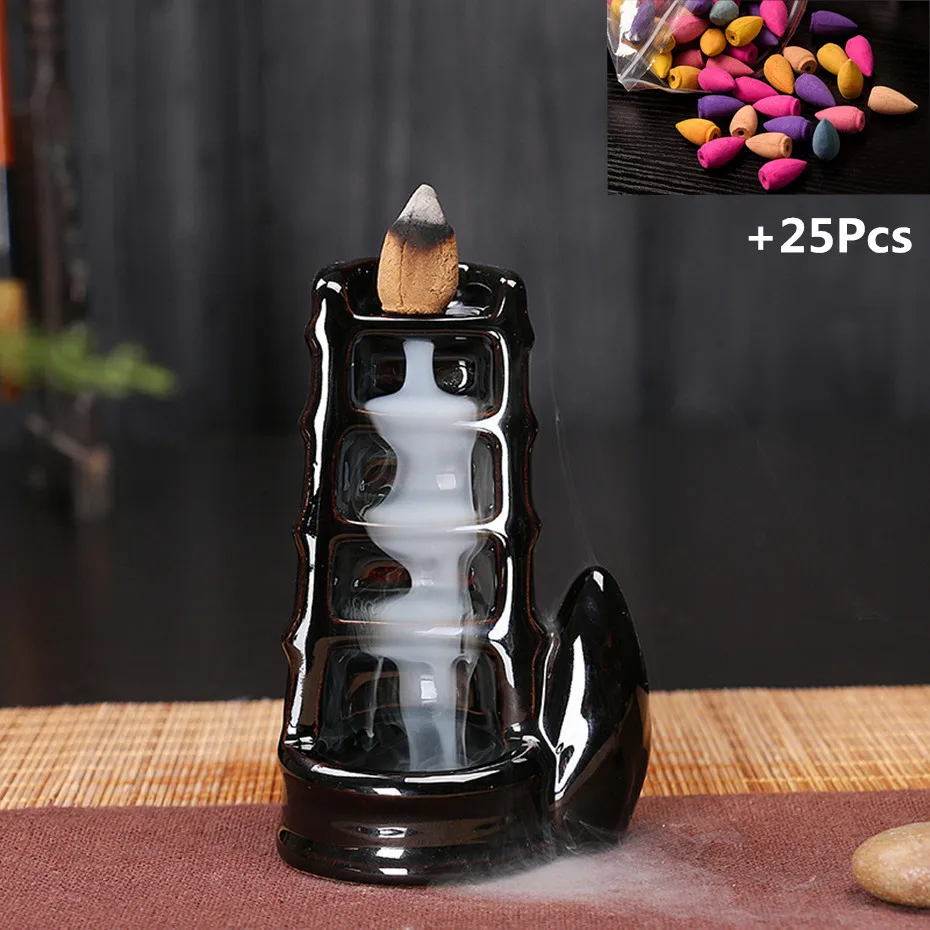Creative Incense Home Decor Backflow Stick Incense Burner Ceramic Censer Home Decoration Use In Home Teahouse 
Creative Incense Home Decor Backflow Stick Incense Burner Ceramic Censer Home Decoration Use In Home Teahouse