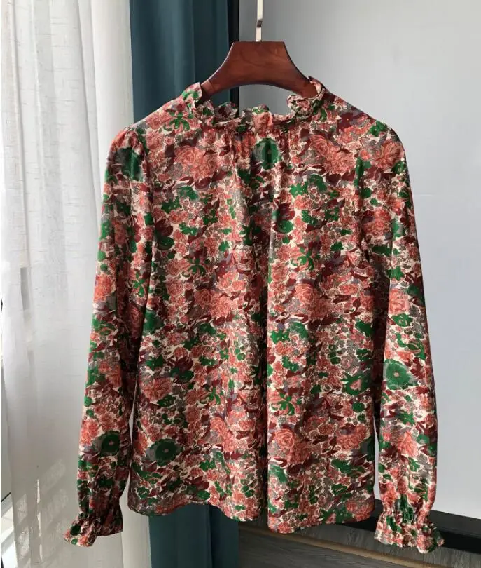 Shirt Silk Women Cotton Shirt with Bow At The Back Vintage Floral Print Elegant Chic Literature Lazy Long-sleeved Shirt
Shirt Silk Women Cotton Shirt with Bow At The Back Vintage Floral Print Elegant Chic Literature Lazy Long-sleeved Shirt