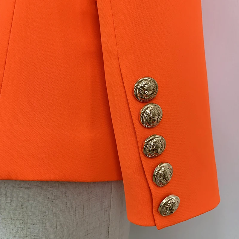 HIGH QUALITY Newest 2019 Designer Classic Baroque Designer Blazer Women's Metal Lion Buttons Double Breasted Blazer Orange
HIGH QUALITY Newest 2019 Designer Classic Baroque Designer Blazer Women's Metal Lion Buttons Double Breasted Blazer Orange