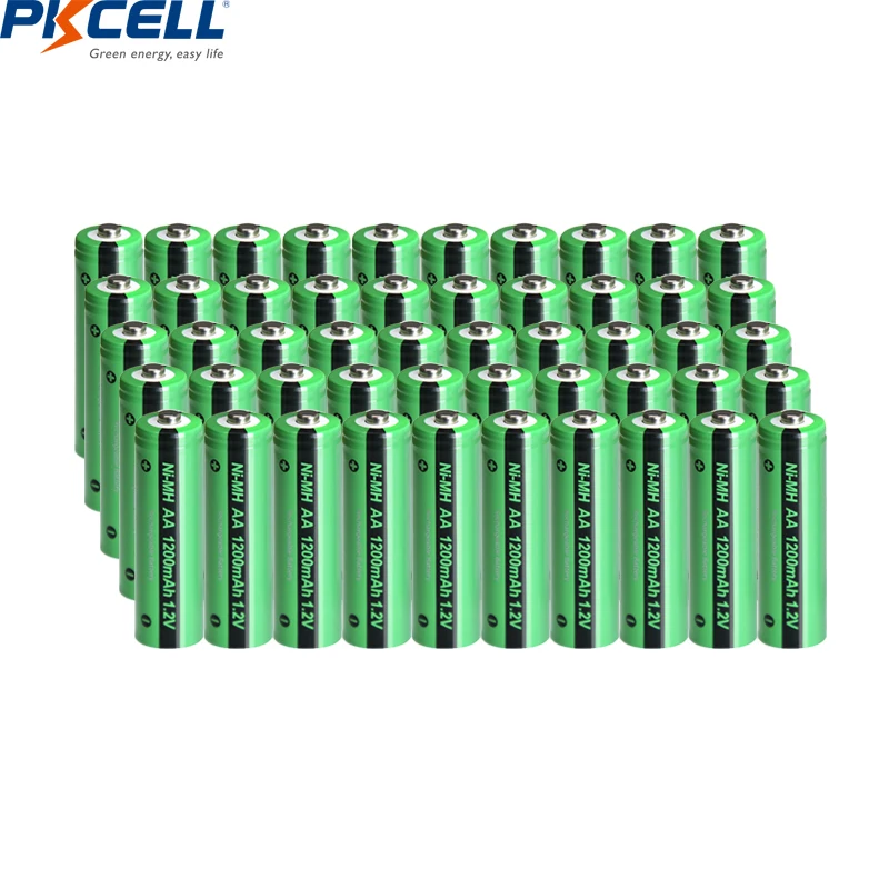 50pcs PKCELL aa 1200mAh 1.2V NiMH AA Rechargeable Battery Industrial Bateria Ni-MH Batteries Button Top for lights toy
50pcs PKCELL aa 1200mAh 1.2V NiMH AA Rechargeable Battery Industrial Bateria Ni-MH Batteries Button Top for lights toy
