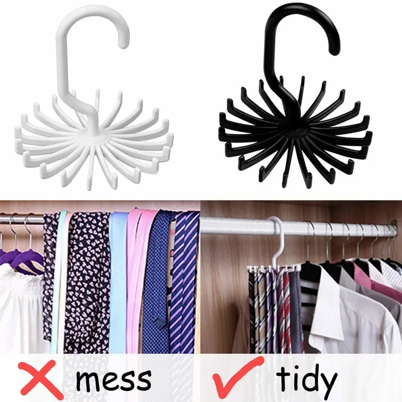 Mini Plastic Tie Rack 20 Ties/Belts/Scarves Holds Hanger Rotating Hook White Tie Holder Storage Racks Laundry Organizer
Mini Plastic Tie Rack 20 Ties/Belts/Scarves Holds Hanger Rotating Hook White Tie Holder Storage Racks Laundry Organizer