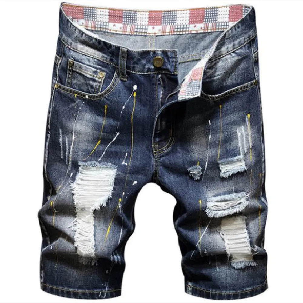 Summer new jean shorts Korean version men's straight leg youth fashion knee-length jean shorts fashion broken hole jean pants
Summer new jean shorts Korean version men's straight leg youth fashion knee-length jean shorts fashion broken hole jean pants