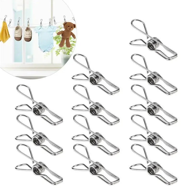 100/50 Pcs Multipurpose Stainless Steel Clips Clothes Pins Pegs Holders Clothing Clamps Sealing Clip Household Clothes Pins
100/50 Pcs Multipurpose Stainless Steel Clips Clothes Pins Pegs Holders Clothing Clamps Sealing Clip Household Clothes Pins