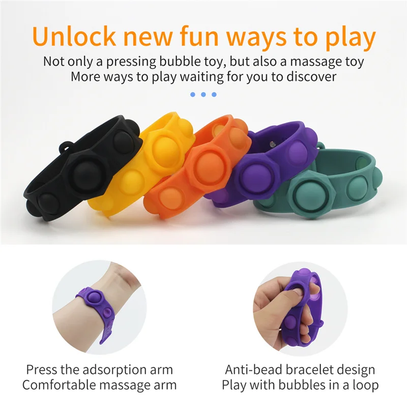 New Pop it Fidget Reliver Stress Toys Wristband Hand Push It Bubble Antistress Adult Children Sensory Gift Toy To Relieve Autism
New Pop it Fidget Reliver Stress Toys Wristband Hand Push It Bubble Antistress Adult Children Sensory Gift Toy To Relieve Autism