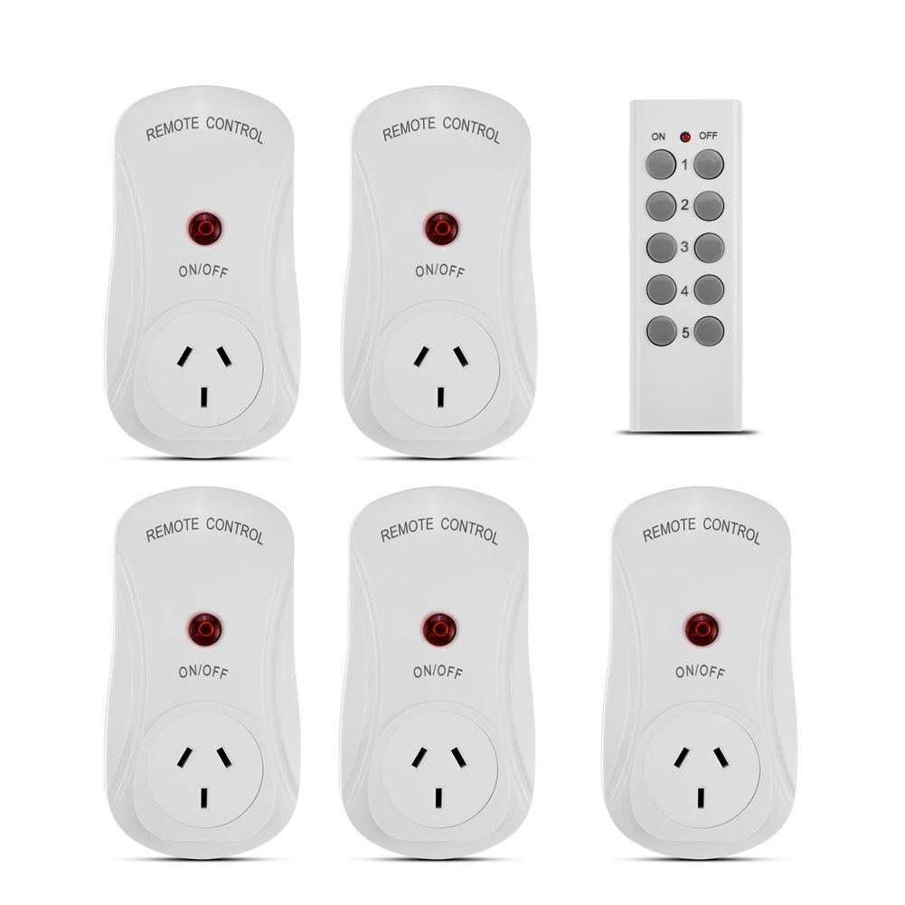 5 Pcs Smart Wireless Remote Control Wall Socket Switch Power Outlet AU Plug Self-learning
5 Pcs Smart Wireless Remote Control Wall Socket Switch Power Outlet AU Plug Self-learning