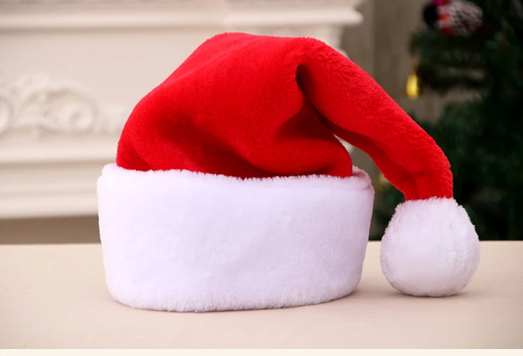 Santa hat winter warm Christmas high-grade plush adult hat to increase thickening big ball soft plush Christmas hat Extra thick 
Santa hat winter warm Christmas high-grade plush adult hat to increase thickening big ball soft plush Christmas hat Extra thick
