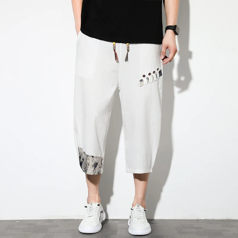 Linen trend men's cotton and linen men's casual ninth pants cotton and linen linen pants plus size Chinese style Hanfu trendy me 
Linen trend men's cotton and linen men's casual ninth pants cotton and linen linen pants plus size Chinese style Hanfu trendy me