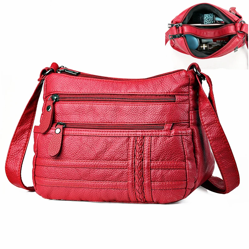 Hot Fashion Women Bag Washed Pu Soft Leather Shoulder Bag Multi-layer Crossbody Bags Quality Small Bag Brand Red Handbag Purse
Hot Fashion Women Bag Washed Pu Soft Leather Shoulder Bag Multi-layer Crossbody Bags Quality Small Bag Brand Red Handbag Purse