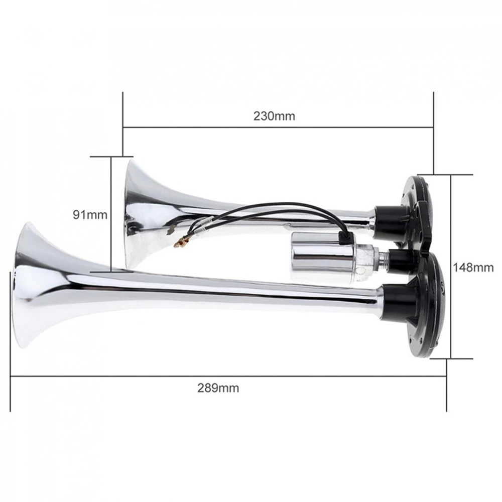 150DB 12V 24V Dual Trumpet Loud Air Horn Heavy Duty Electric Horn for Car Truck RV Train Boat Vehicle
150DB 12V 24V Dual Trumpet Loud Air Horn Heavy Duty Electric Horn for Car Truck RV Train Boat Vehicle