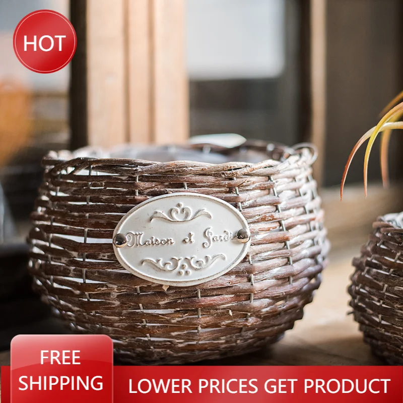 Minimalist Straw Flower Pots Outdoor Accessories Garden Decoration Outdoor Ornament Macetas Decorativas Garden Supplies Decor
Minimalist Straw Flower Pots Outdoor Accessories Garden Decoration Outdoor Ornament Macetas Decorativas Garden Supplies Decor