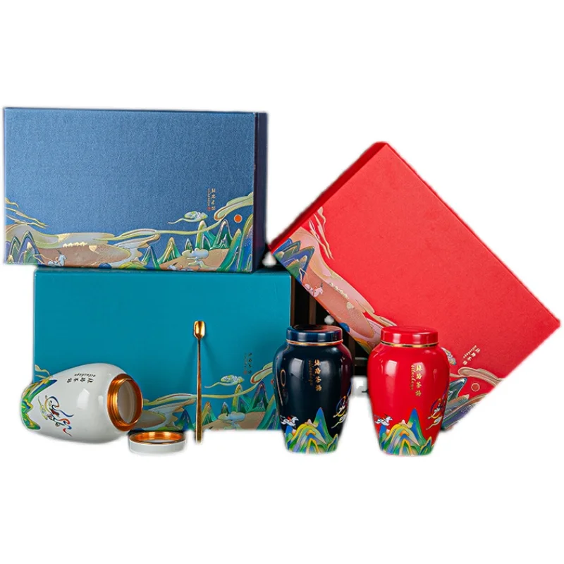 Blue Ceramic Tea Jar Luxury Kitchen Chinese Kitchen Canister Sets Tea Container Pojemnik Ceramiczny Storage Organizer EA60CG
Blue Ceramic Tea Jar Luxury Kitchen Chinese Kitchen Canister Sets Tea Container Pojemnik Ceramiczny Storage Organizer EA60CG