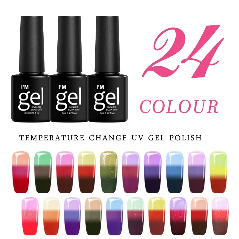 DJBS Gel Nail Polish 8ML Full Coverage Gel Polish Temperture Change Soak Off UV Gel Polish Nail Art Tool 24 Colors
DJBS Gel Nail Polish 8ML Full Coverage Gel Polish Temperture Change Soak Off UV Gel Polish Nail Art Tool 24 Colors