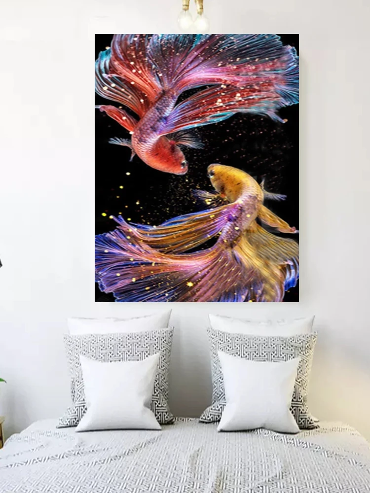 5D Diamond Painting DIY Diamond Embroidery Goldfish Couple Rhinestones Mosaic Fish Color Animal Cross Stitch Kit Handmade Gift
5D Diamond Painting DIY Diamond Embroidery Goldfish Couple Rhinestones Mosaic Fish Color Animal Cross Stitch Kit Handmade Gift