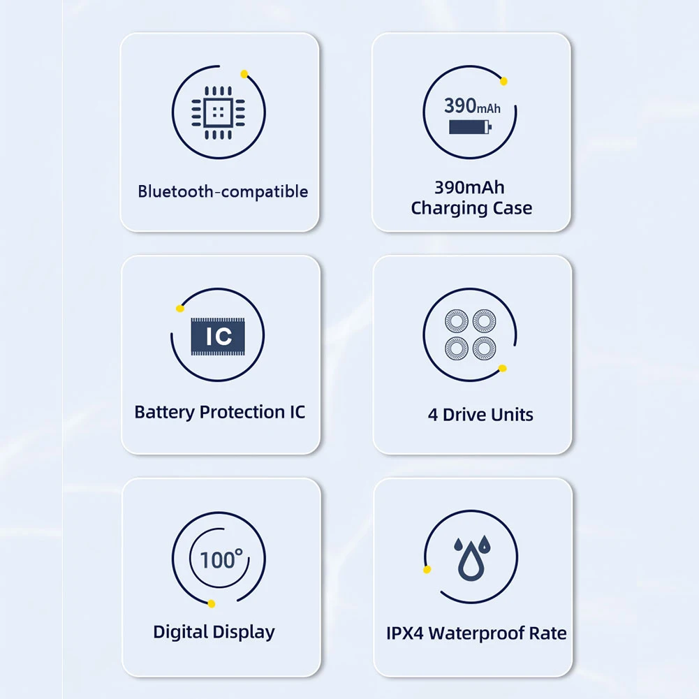 Bluetooth-compatible 5.1 Earphones Wireless Headphone Sport Dual Dynamic Driver Stereo Sport Headsets Handsfree with Microphone 
Bluetooth-compatible 5.1 Earphones Wireless Headphone Sport Dual Dynamic Driver Stereo Sport Headsets Handsfree with Microphone