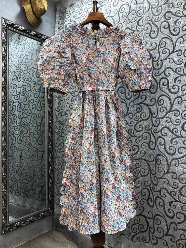 Женское винтажное платье с поясом, роскошное платье с круглым вырезом и цветочным принтом, украшенное буффами на рукавах, весна-лето 2021
Женское винтажное платье с поясом, роскошное платье с круглым вырезом и цветочным принтом, украшенное буффами на рукавах, весна-лето 2021