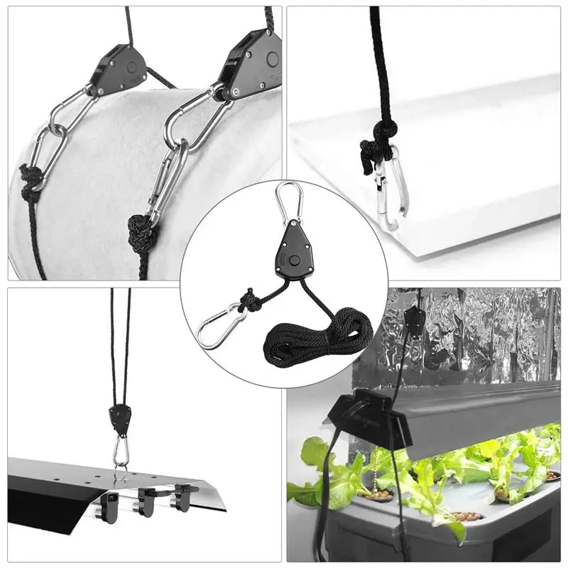 4Pcs 1/8 Inch Heavy Duty Adjustable Grow Light Ratchet Rope Hanger Yoyo For Grow Light Fixtures Gardening
4Pcs 1/8 Inch Heavy Duty Adjustable Grow Light Ratchet Rope Hanger Yoyo For Grow Light Fixtures Gardening