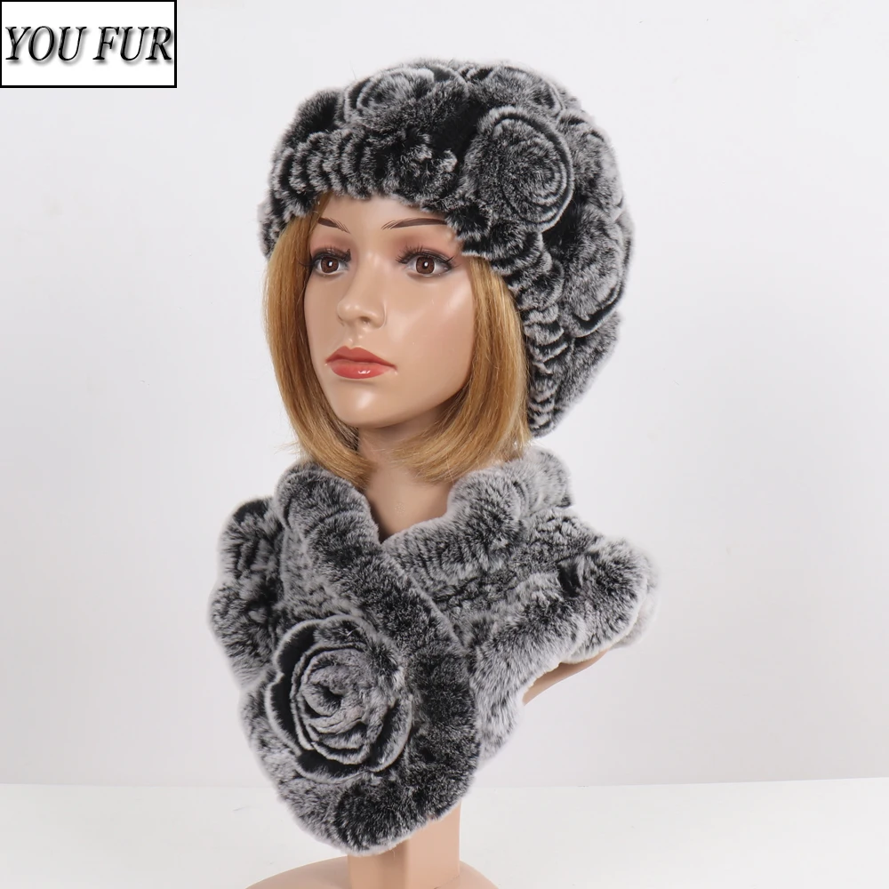 New Lady Winter Hat Scarf Warm 100% Real Rex Rabbit Fur Hats Scarves Sets Women Knitted Quality Real Rex Rabbit Fur Cap Muffler
New Lady Winter Hat Scarf Warm 100% Real Rex Rabbit Fur Hats Scarves Sets Women Knitted Quality Real Rex Rabbit Fur Cap Muffler