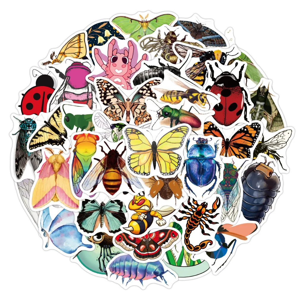 50PCS Cartoon Insect Animal Stickers Cute Animal Color Butterfly Dragonfly Stickers To DIY Stationery Luggage Laptop Guitar Toy
50PCS Cartoon Insect Animal Stickers Cute Animal Color Butterfly Dragonfly Stickers To DIY Stationery Luggage Laptop Guitar Toy