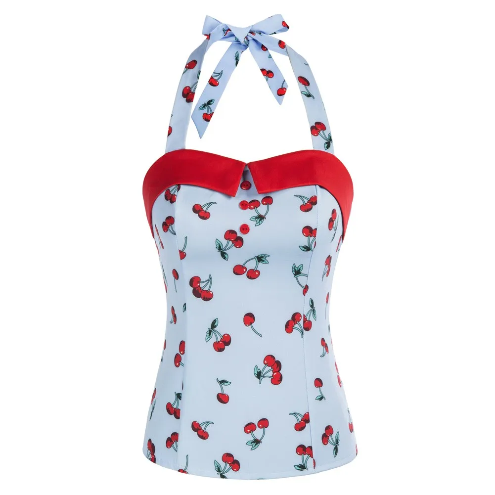 Belle Poque Elegant Top Female Cherries Sweet-Girl Smocked Back Halterneck Vintage Top Fashion Sweetheart Sexy Slim Camis Female
Belle Poque Elegant Top Female Cherries Sweet-Girl Smocked Back Halterneck Vintage Top Fashion Sweetheart Sexy Slim Camis Female