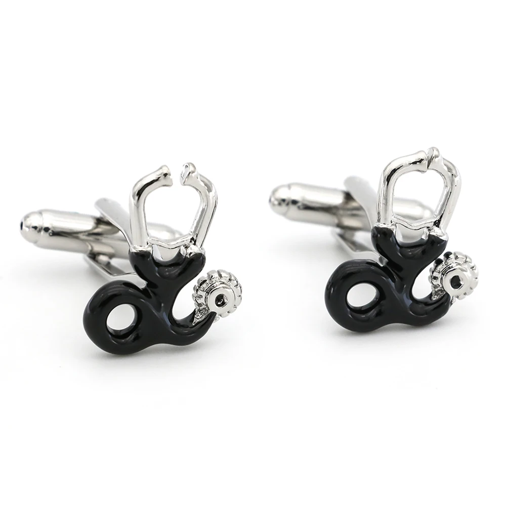 Doctor Design Stethoscope Cufflinks For Men Quality Copper Material Black Color Cuff Links Wholesale&retail
Doctor Design Stethoscope Cufflinks For Men Quality Copper Material Black Color Cuff Links Wholesale&retail