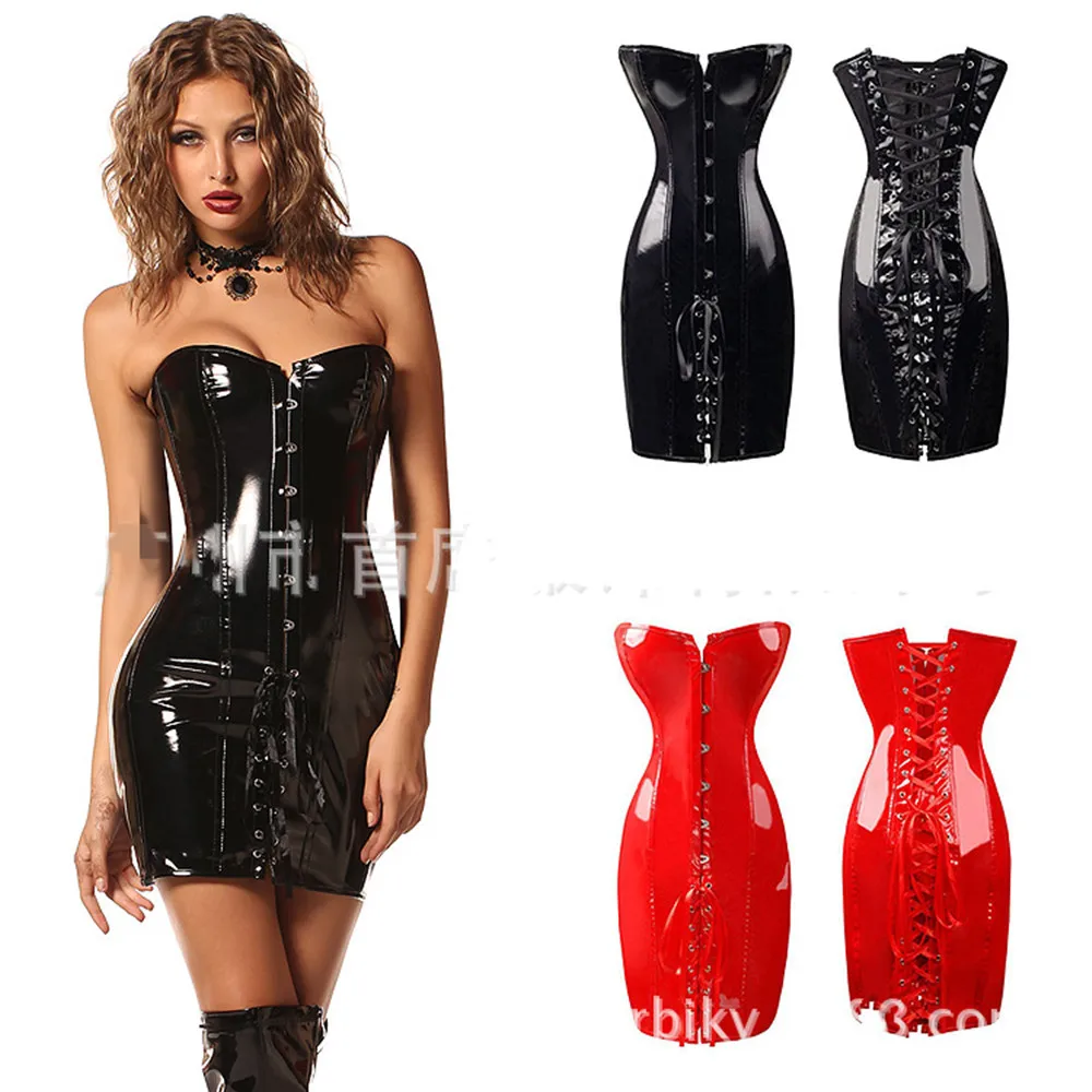 Red Sexy Corset Dress Latex Waist Cincher Steampunk Lace Up Corset Gothic Bustier Bodycon Corselet Corpete Waist Corsets Sexy
Red Sexy Corset Dress Latex Waist Cincher Steampunk Lace Up Corset Gothic Bustier Bodycon Corselet Corpete Waist Corsets Sexy