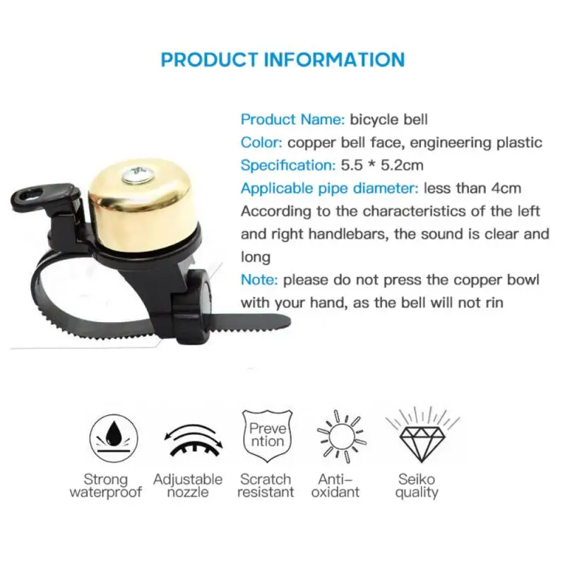 Pure Copper Bike Bell 3 Type Handlebar Bicycle Bell Retro Bell Sound Quality Crisp Mountain Road Bike Horn Bicycle Accessories
Pure Copper Bike Bell 3 Type Handlebar Bicycle Bell Retro Bell Sound Quality Crisp Mountain Road Bike Horn Bicycle Accessories