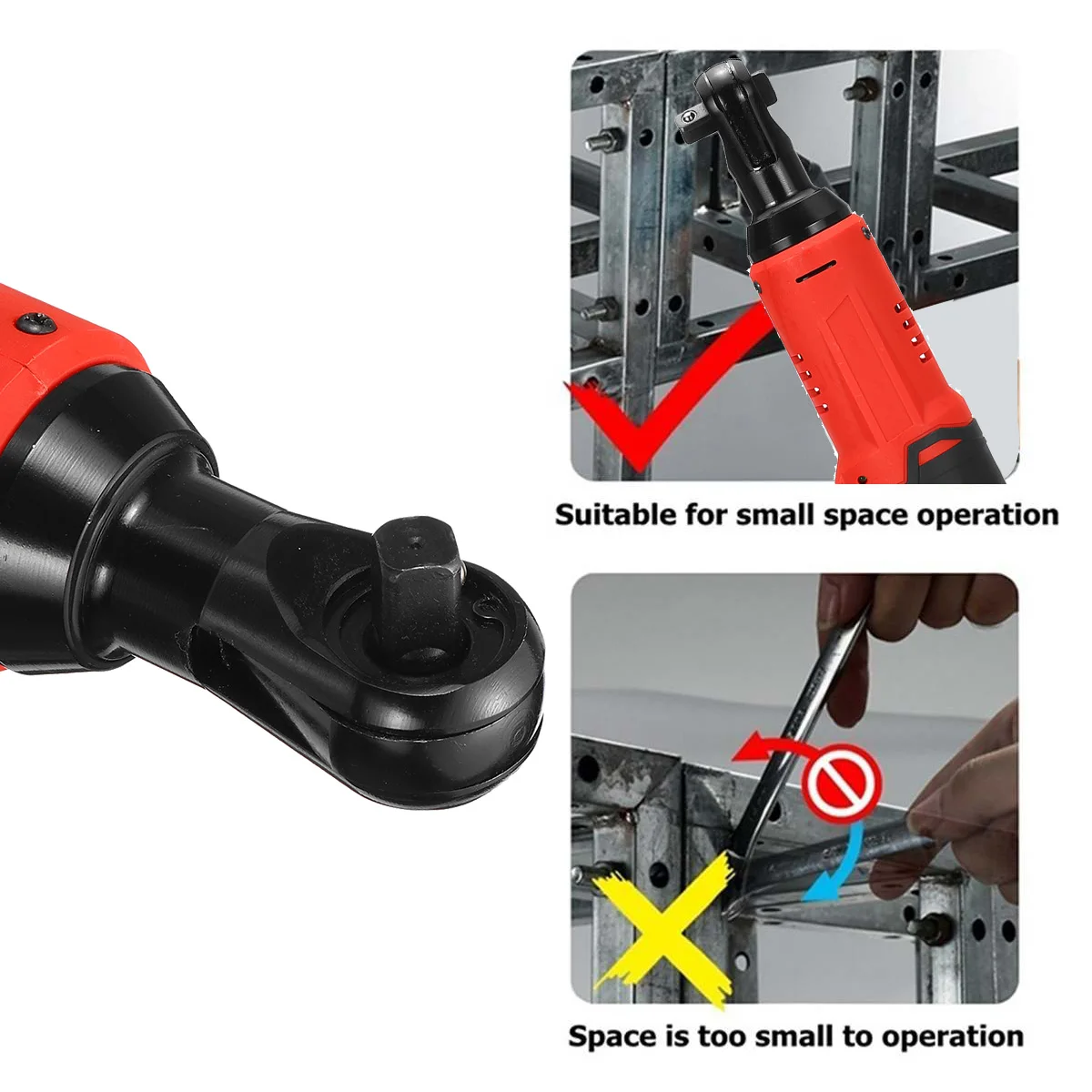 65N.M Cordless Electric Wrench 3/8" Ratchet Wrench Set Angle Drill Screwdriver DIY Repair Power Tools 4000mAh Battery EU/US Plug
65N.M Cordless Electric Wrench 3/8" Ratchet Wrench Set Angle Drill Screwdriver DIY Repair Power Tools 4000mAh Battery EU/US Plug