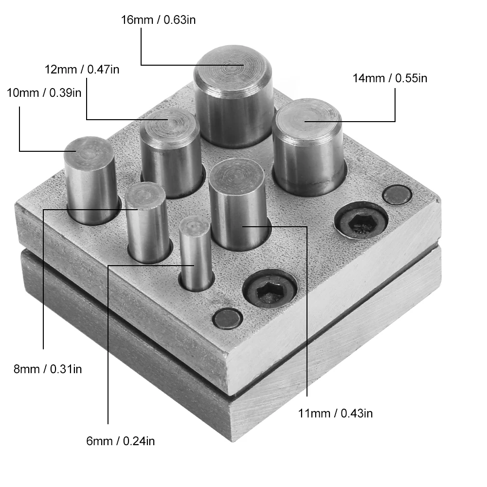 

7 Holes Punch Disc Cutter Set Round Shape Jewelers Disc Cutter Metal Mold Cutting Punch Circle Cutting Goldsmith Punching Die