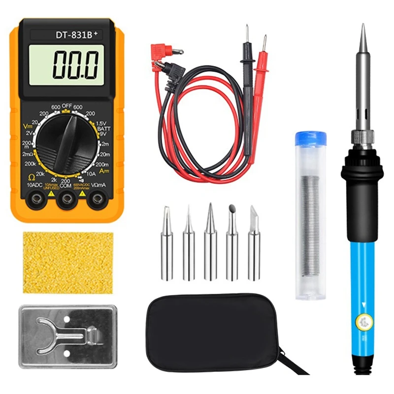 Promotion! Iron Kit 60W 110V Adjustable Temperature Digital Multimeter Automatic Range LCD Soldering Tip Soldering Rework Tool U
Promotion! Iron Kit 60W 110V Adjustable Temperature Digital Multimeter Automatic Range LCD Soldering Tip Soldering Rework Tool U