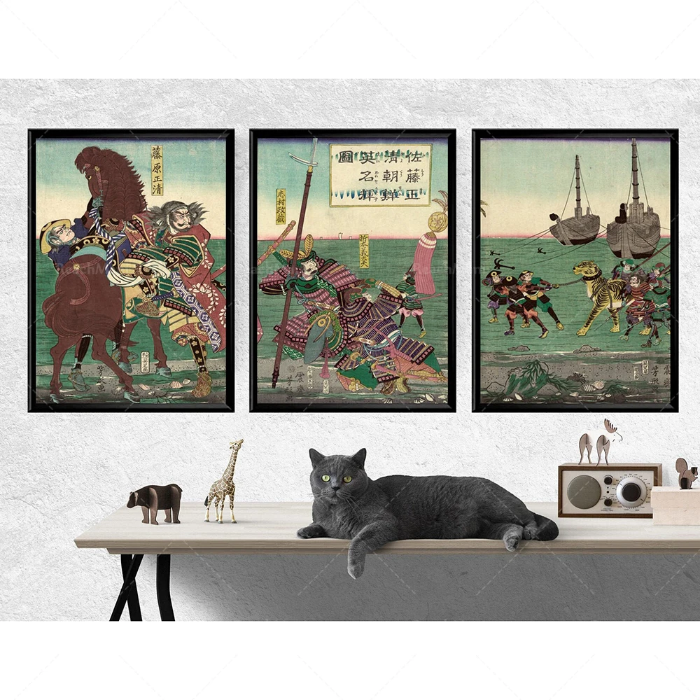 Japanese Samurai Retro Triptych Japanese Samurai Poster Japanese Ukiyo-e Prints Japanese Samurai Wall Poster
Japanese Samurai Retro Triptych Japanese Samurai Poster Japanese Ukiyo-e Prints Japanese Samurai Wall Poster