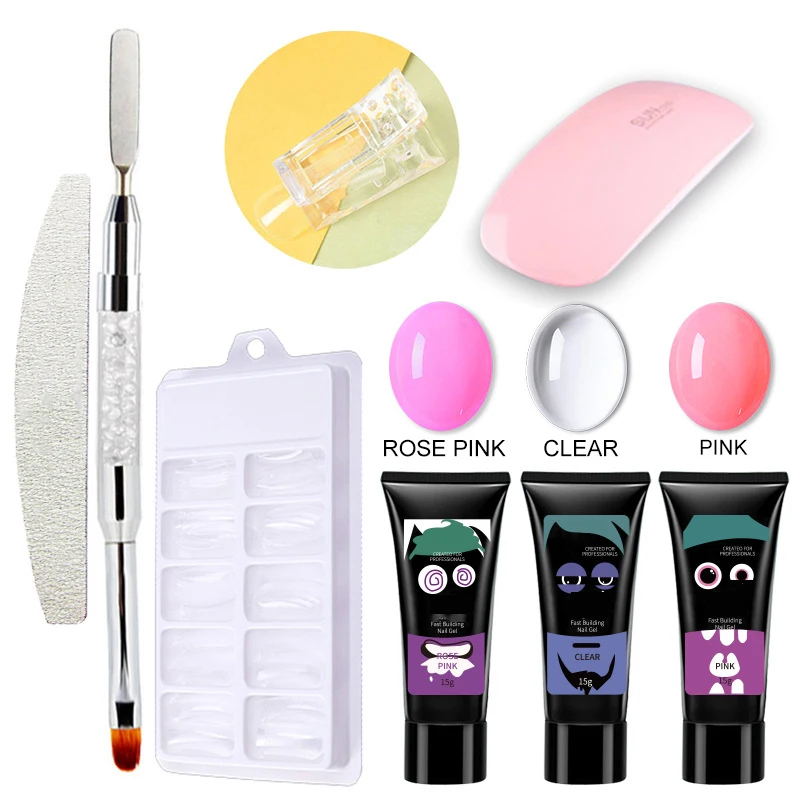 3 Colors/Set Nail Extension Kit Acryl Gel Quick Building With Nail Lamp File 15 ML Nail Gel For Nail Extension Nail Art Manicure
3 Colors/Set Nail Extension Kit Acryl Gel Quick Building With Nail Lamp File 15 ML Nail Gel For Nail Extension Nail Art Manicure