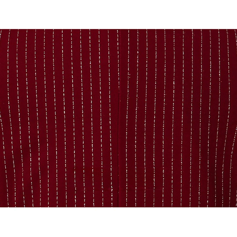 Shenrun Men's Fashion Gold Stripe Wine Red Suit Peak Lapel Slim Fit Groom Tuxedo Singer Musician Stage Costume Party Prom Suits
Shenrun Men's Fashion Gold Stripe Wine Red Suit Peak Lapel Slim Fit Groom Tuxedo Singer Musician Stage Costume Party Prom Suits