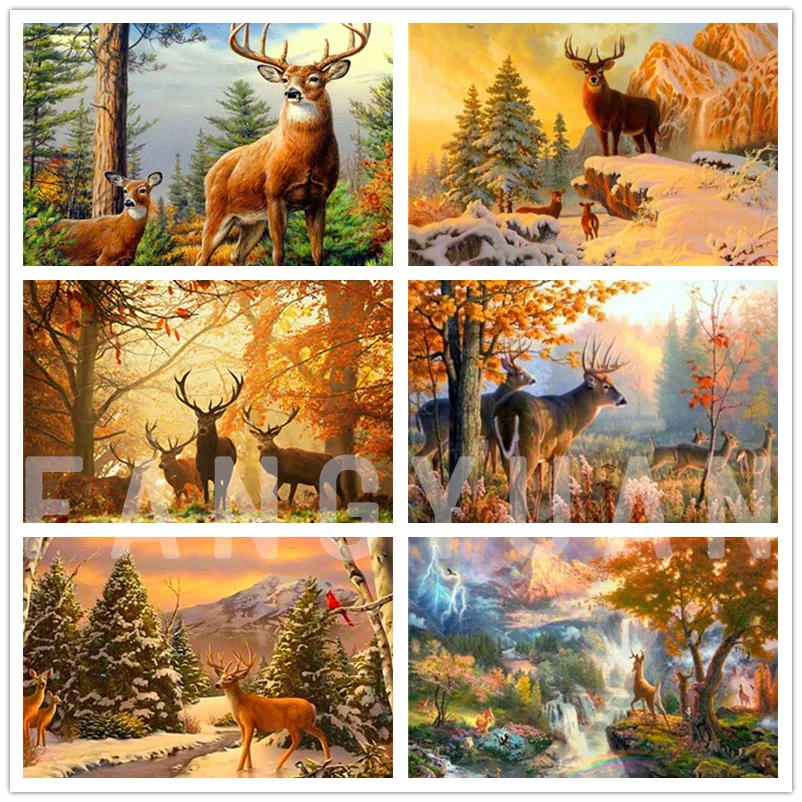 Deer 5D Diy Diamond Painting Full Square/round Mosaic Autumn Winter Scenery Embroidery Animal Forest Wall Art Home Decoration
Deer 5D Diy Diamond Painting Full Square/round Mosaic Autumn Winter Scenery Embroidery Animal Forest Wall Art Home Decoration
