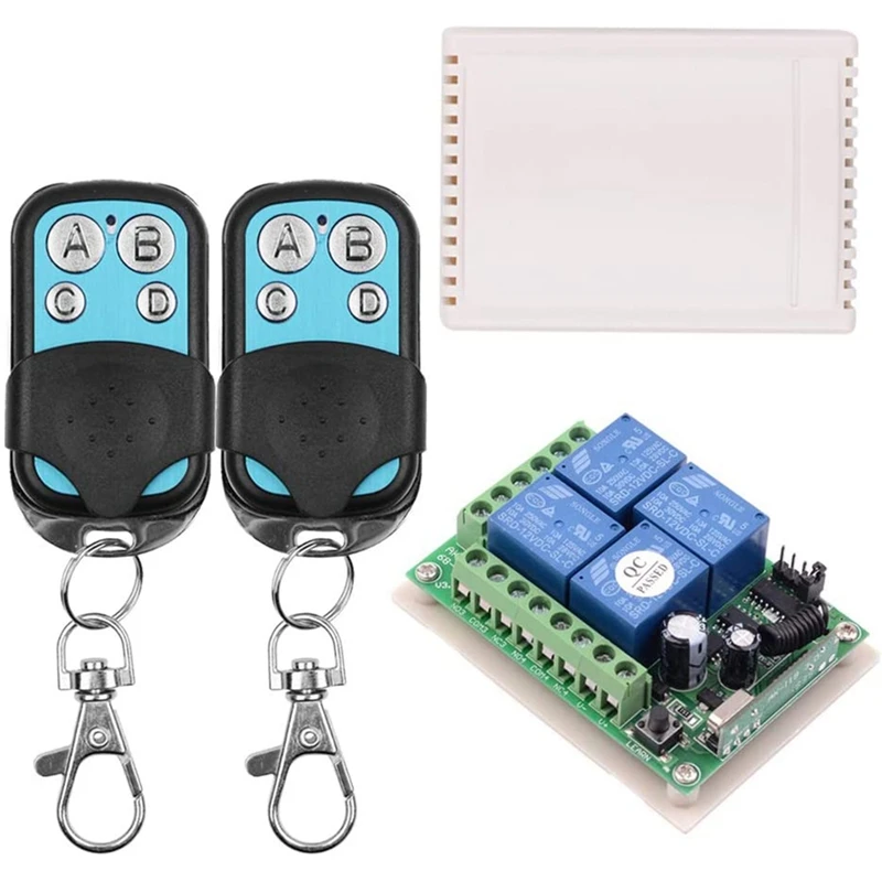 433Mhz Remote 12V Remote Control Switch 4 CH Remote Wireless Relay, DC 12V 433Mhz Remote Transmitter and Receiver
433Mhz Remote 12V Remote Control Switch 4 CH Remote Wireless Relay, DC 12V 433Mhz Remote Transmitter and Receiver