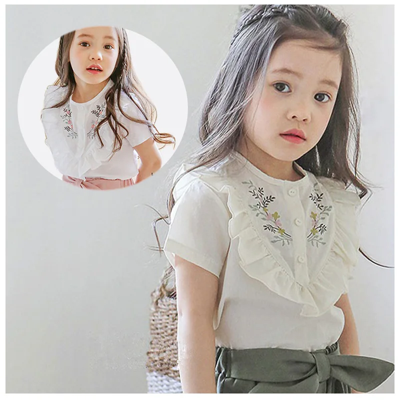 Summer 2020 Toddler Girls T-shirts Fashion Korean Flower Ruffle Short Sleeve Tops for Girls Kids Clothing 3 4 5 6 7 Years New
Summer 2020 Toddler Girls T-shirts Fashion Korean Flower Ruffle Short Sleeve Tops for Girls Kids Clothing 3 4 5 6 7 Years New
