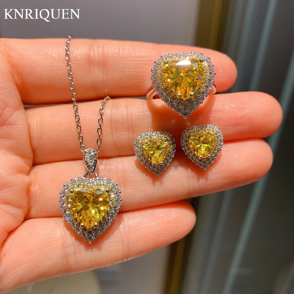 Charms 925 Sterling Silver Heart-Shaped Topaz Pendant Necklace Earrings Ring Gift Lab Diamond Wedding Jewelry Sets for Women
Charms 925 Sterling Silver Heart-Shaped Topaz Pendant Necklace Earrings Ring Gift Lab Diamond Wedding Jewelry Sets for Women