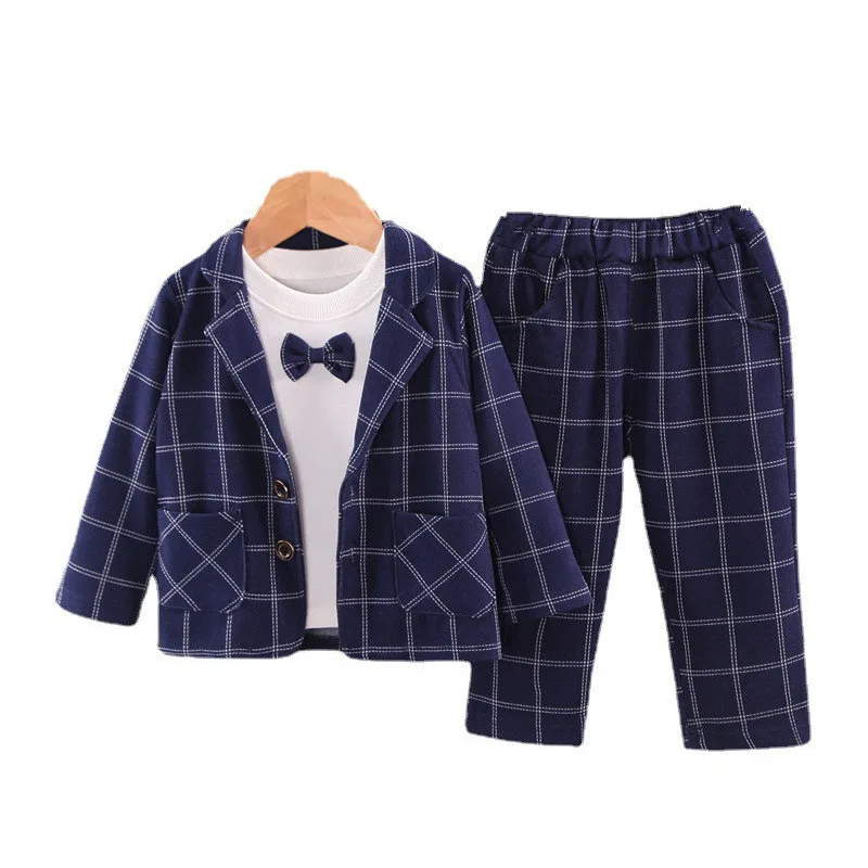 New Spring Autumn Baby Boy Clothes Suit Children Gentleman Costume Casual Plaid Coat T-Shirt Pants 3Pcs/Set Kids Formal Clothing
New Spring Autumn Baby Boy Clothes Suit Children Gentleman Costume Casual Plaid Coat T-Shirt Pants 3Pcs/Set Kids Formal Clothing
