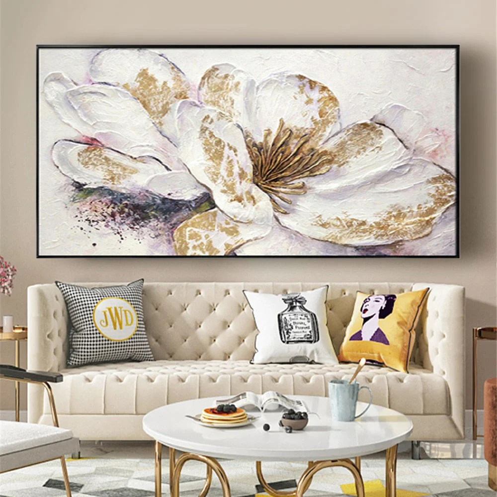 

Large Handmade Oil Painting Still Life Flower Abstract Art Huge Canvas Poster For Living Room Corridor Office Home Decor Mura