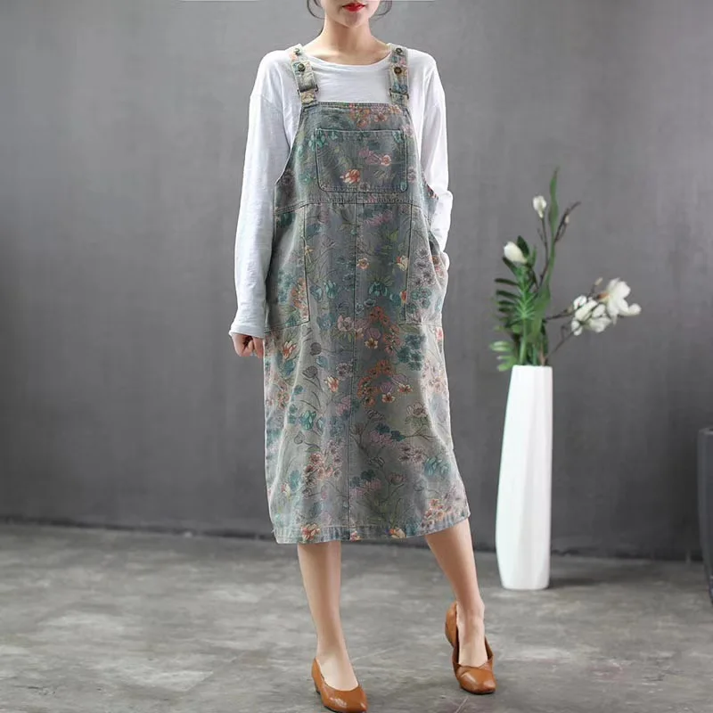 GIRL DRESSES New art printing restoring ancient ways do old loose long braces cowboy dress bigger sizes | Женская одежда