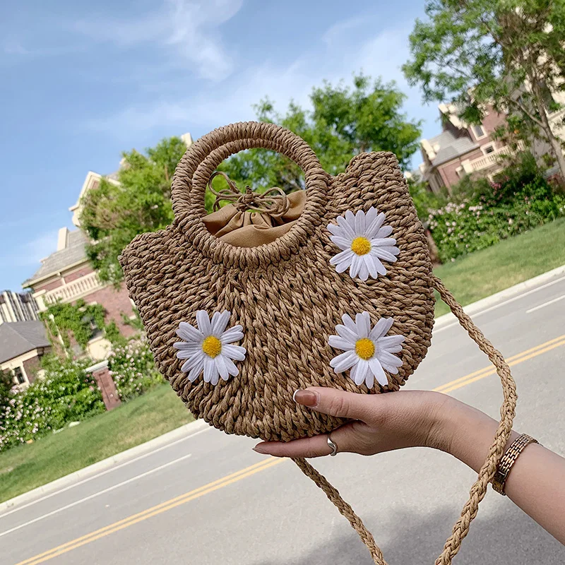 Straw Crossbody Bags for Women Cute Daisy Straw Handbags Female Beach Small Tote Messenger Bag Drawstring Weave Shoulder Bag Sac
Straw Crossbody Bags for Women Cute Daisy Straw Handbags Female Beach Small Tote Messenger Bag Drawstring Weave Shoulder Bag Sac