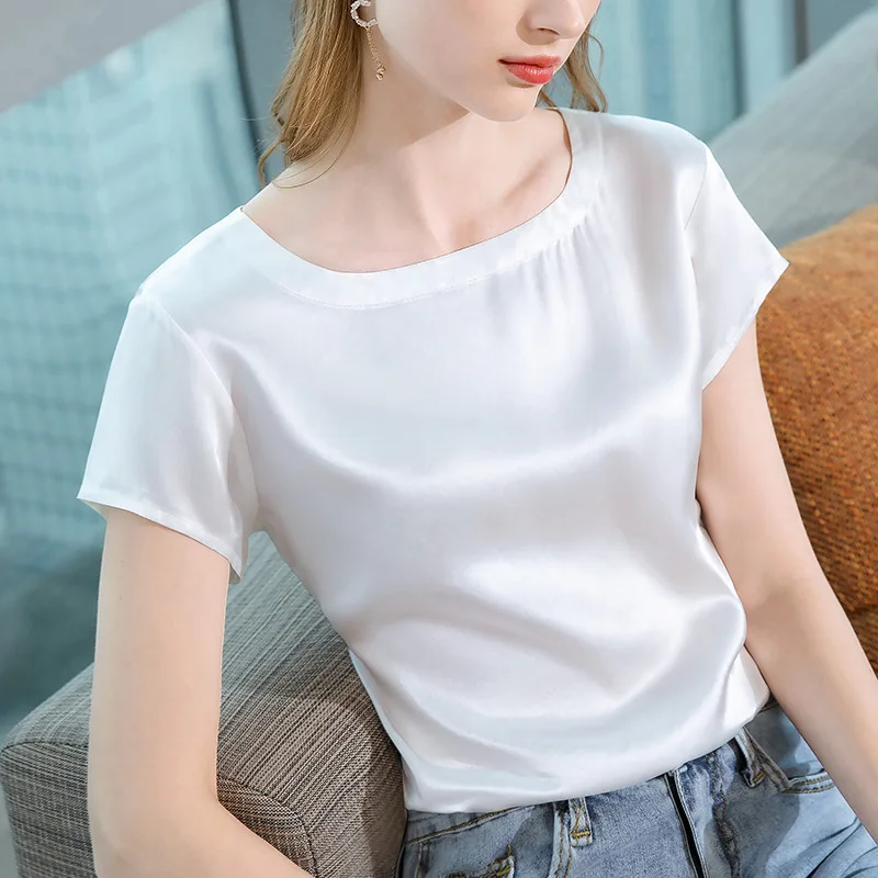 Acetate short sleeve T-shirt women's 2021 summer new women's light sense Satin Chiffon shirt square neck top
Acetate short sleeve T-shirt women's 2021 summer new women's light sense Satin Chiffon shirt square neck top