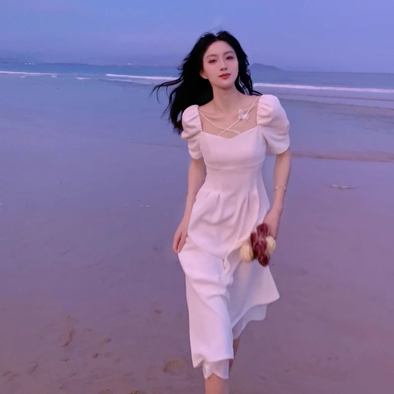 White Vintage dress Summer Puff sleeve midi Vestidos de mujer casual for women 2021 Robe femme Vetement Clothes sukienki damskie
White Vintage dress Summer Puff sleeve midi Vestidos de mujer casual for women 2021 Robe femme Vetement Clothes sukienki damskie